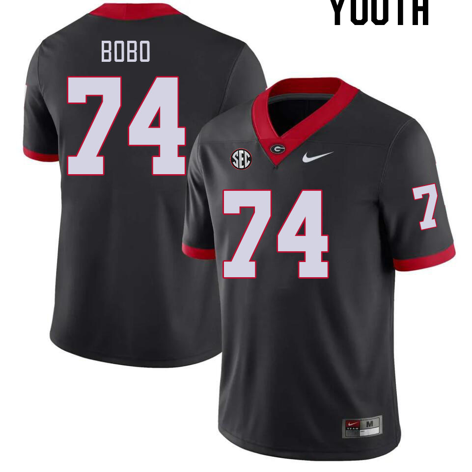 Youth #74 Drew Bobo Georgia Bulldogs College Football Jerseys Stitched-Black - Click Image to Close
